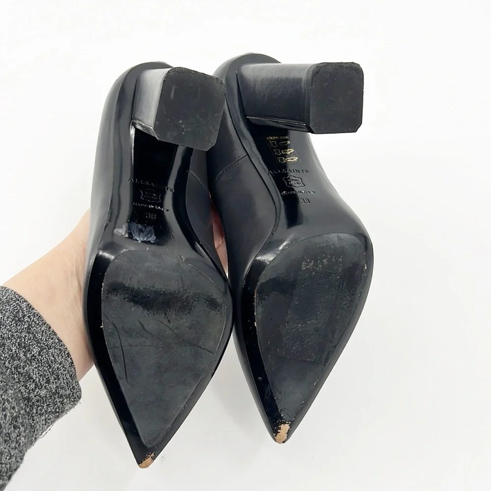 All Saints Cubista Mirrored Heel Pumps Gray size 38 size 7 - Picture 12 of 14